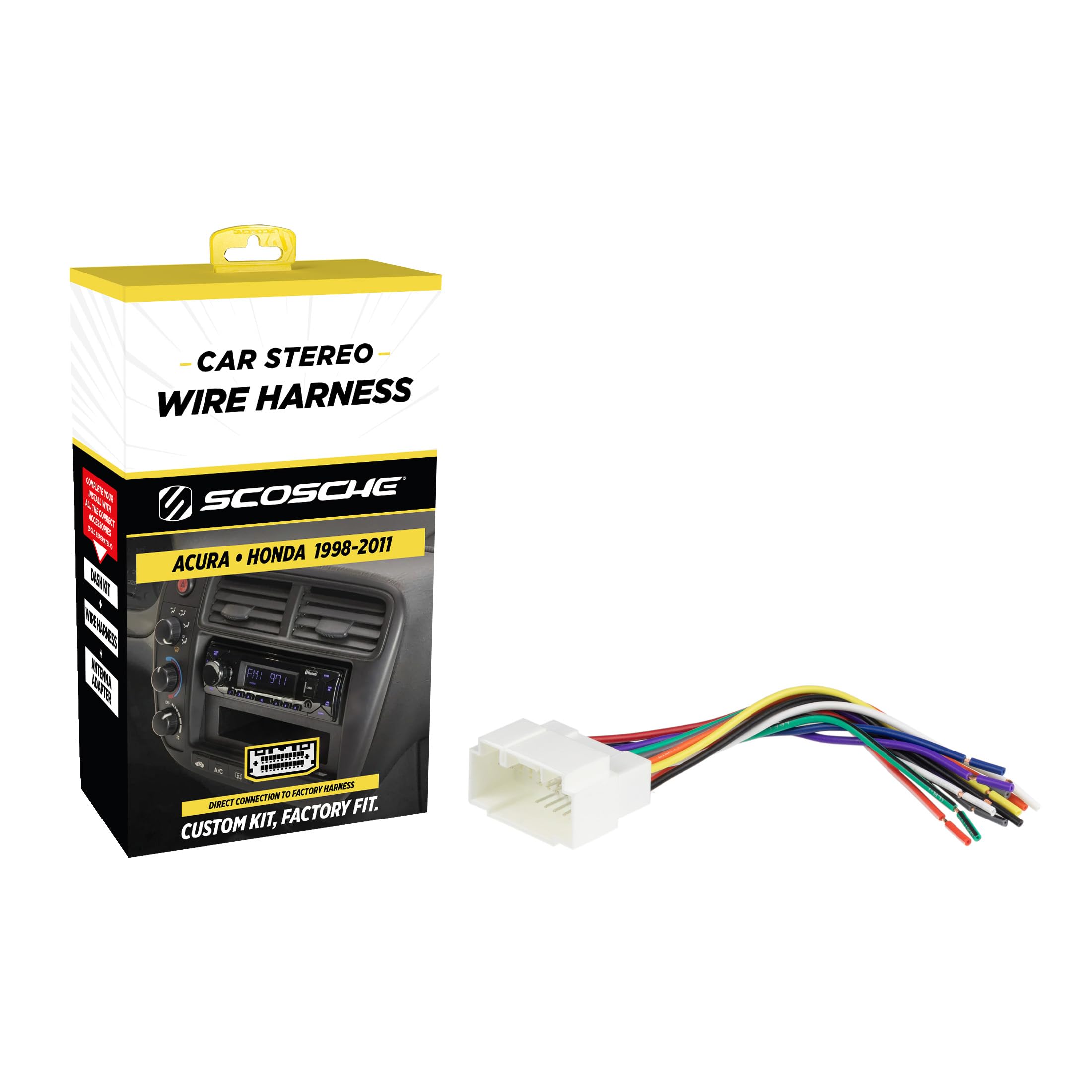 Scosche HA08B Aftermarket Radio Wiring Harnessfor Select 1998-11 Acura and Honda - Aftermarket Radio Wire Harness for Car Stereo Check Vehicle List Below for Your Model