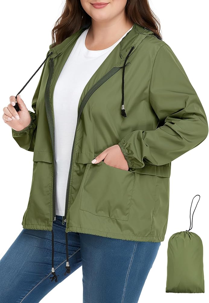 Amazon.com: Zando Plus Size Rain Jackets for Women - Lightweight