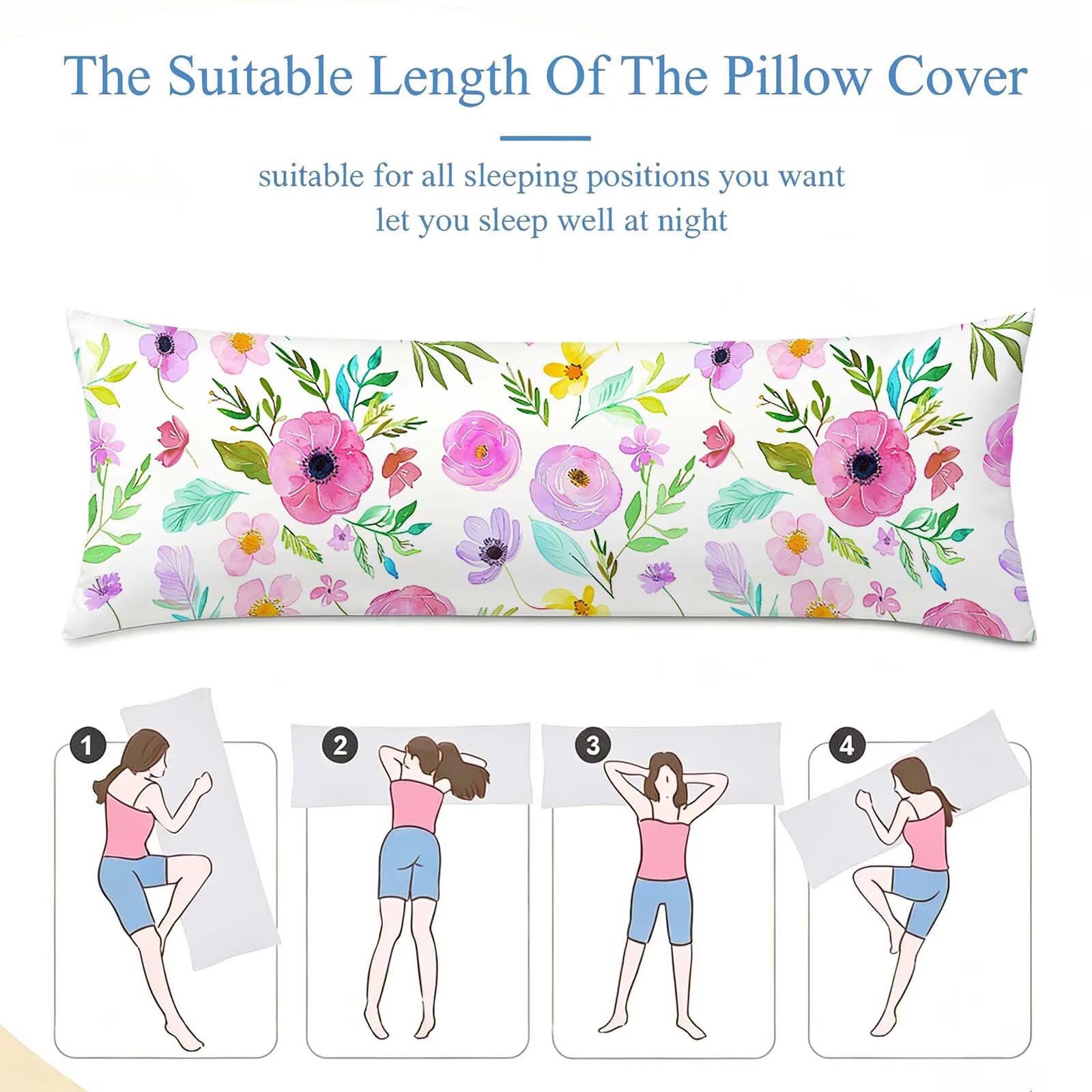 Pink-39 Seitenschläferkissen bezug 55 x 160 cm Schwangerschaftskissen Samt | Ländlich Langes Kissenbezug mit Unsichtbarer Reißverschluss XXL Kissenbezug Komfortkissen für Bett Sofa Deko j-165
