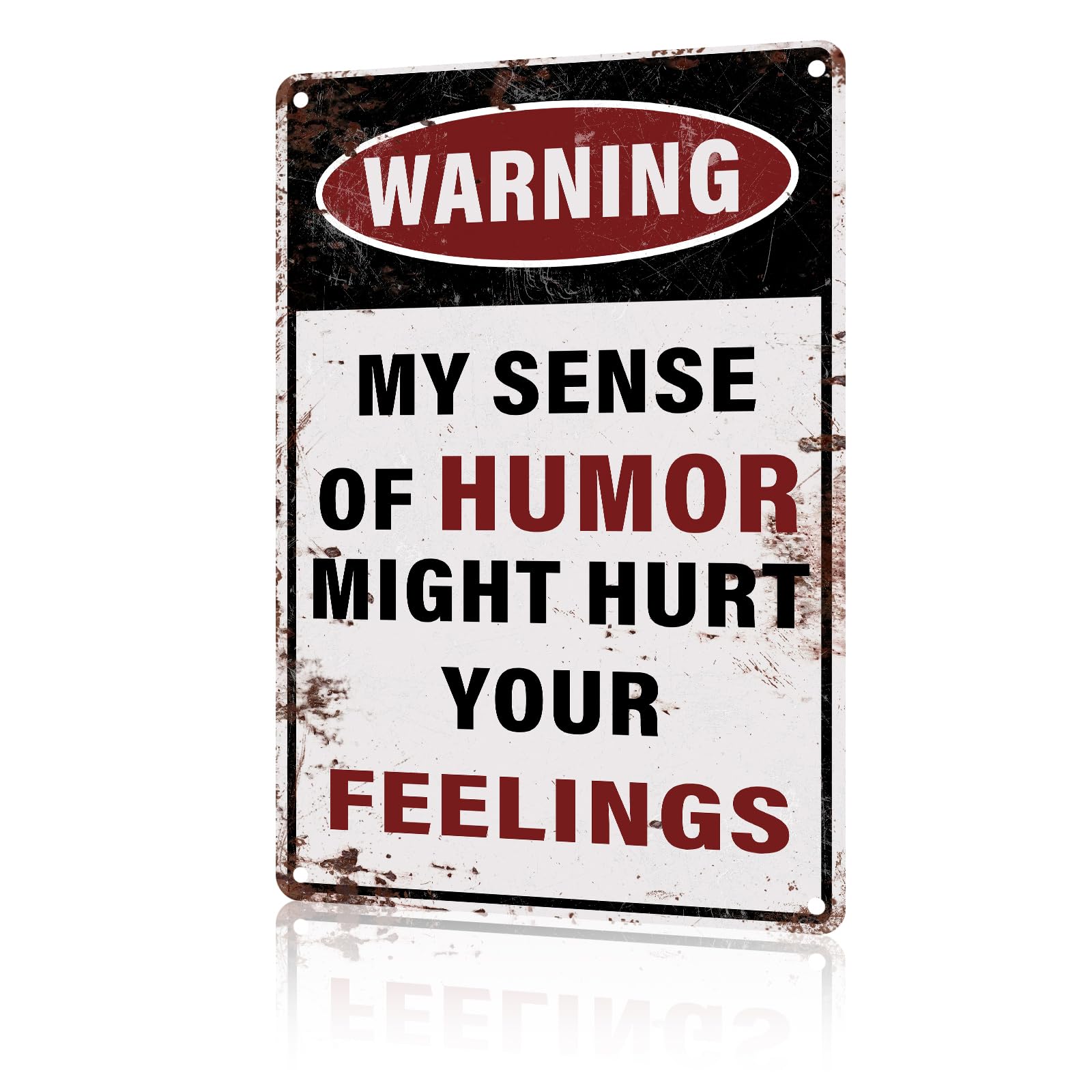 Anceky Funny Wall Decor My Sense of Humor Might Hurt Your Feelings Vintage Metal Signs Tin Sign for Home Outdoor Wall Decor 12×16 Inch