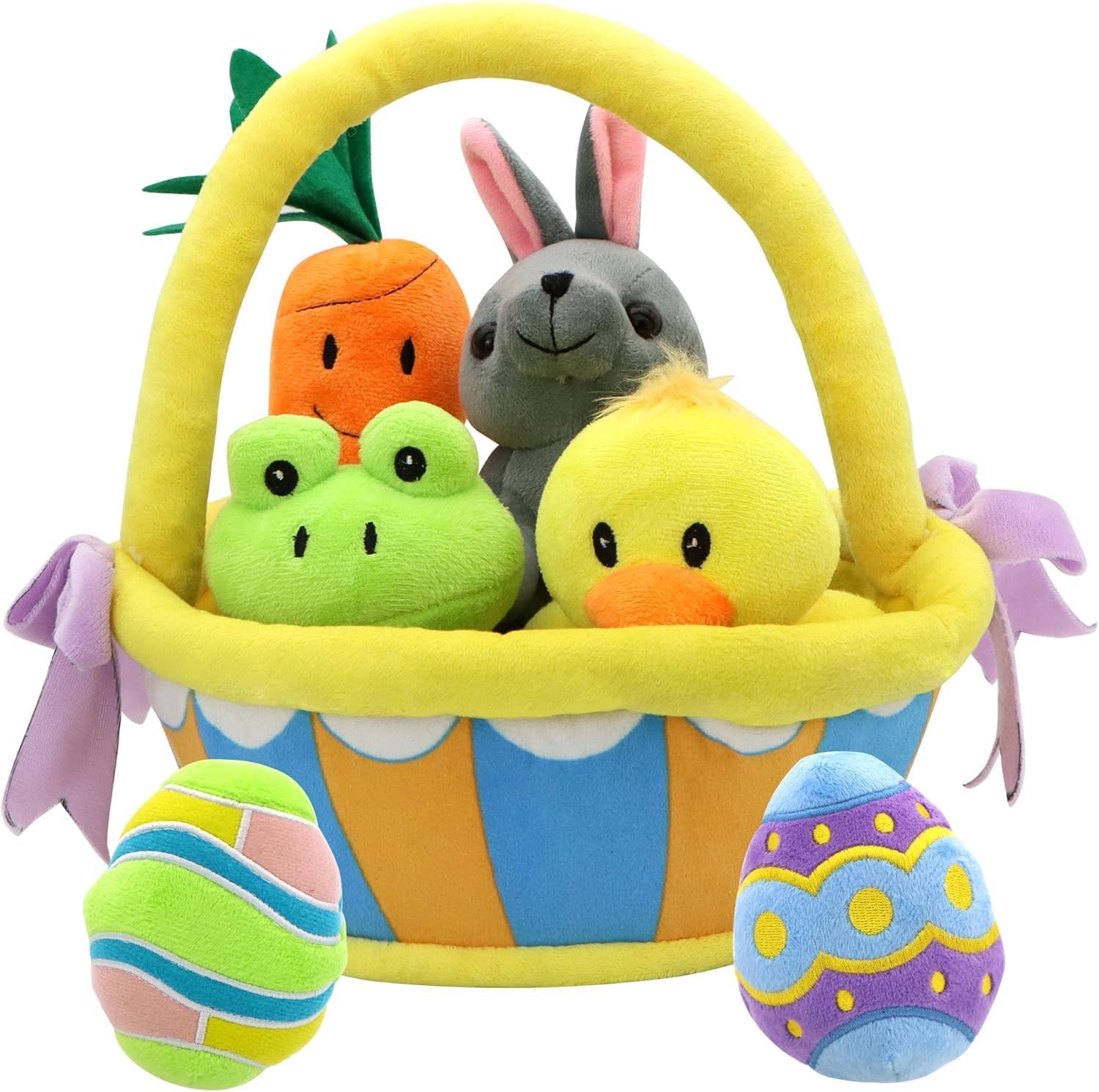 JOYIN 7 Pcs Basket for Easter Plush Original Style Plushies Playset Stuffers Toys Party Favors,Plush Baby, Toddler & Kids of All Ages (Original) Thumbnail