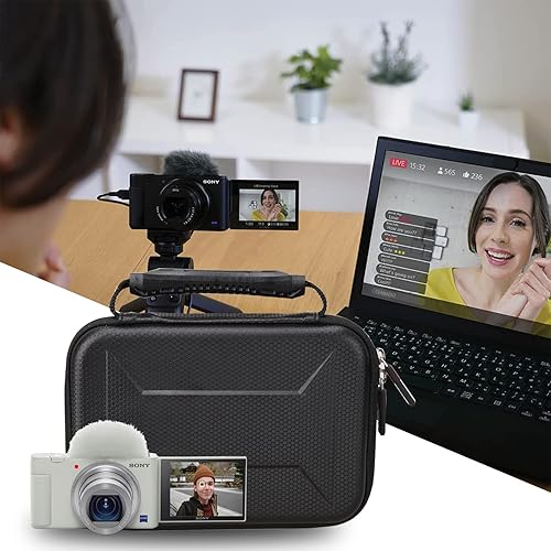 Miniatura 7 de FBLFOBELI Estuche rígido de almacenamiento EVA para Sony ZV-1  ZV-1F  ZV-1 II Vlog digital cámara Vlogger kit de accesorios, bolsa protectora a