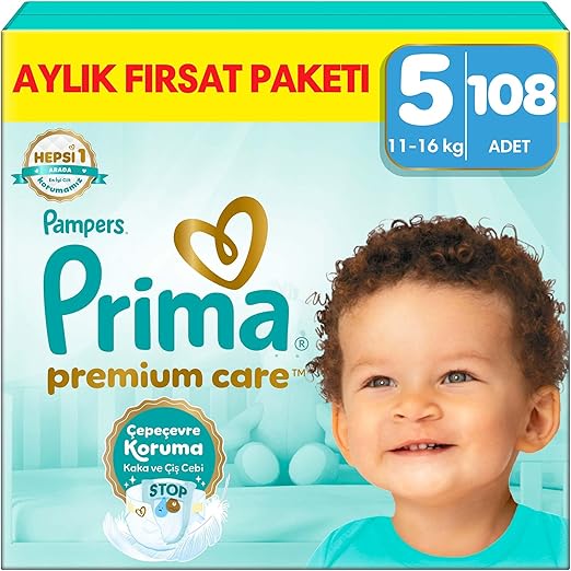 Prima Bebek Bezi Premium Care 5 Numara 108 Adet Aylık Fırsat Paketi incelemesi ve Olet yorumu
