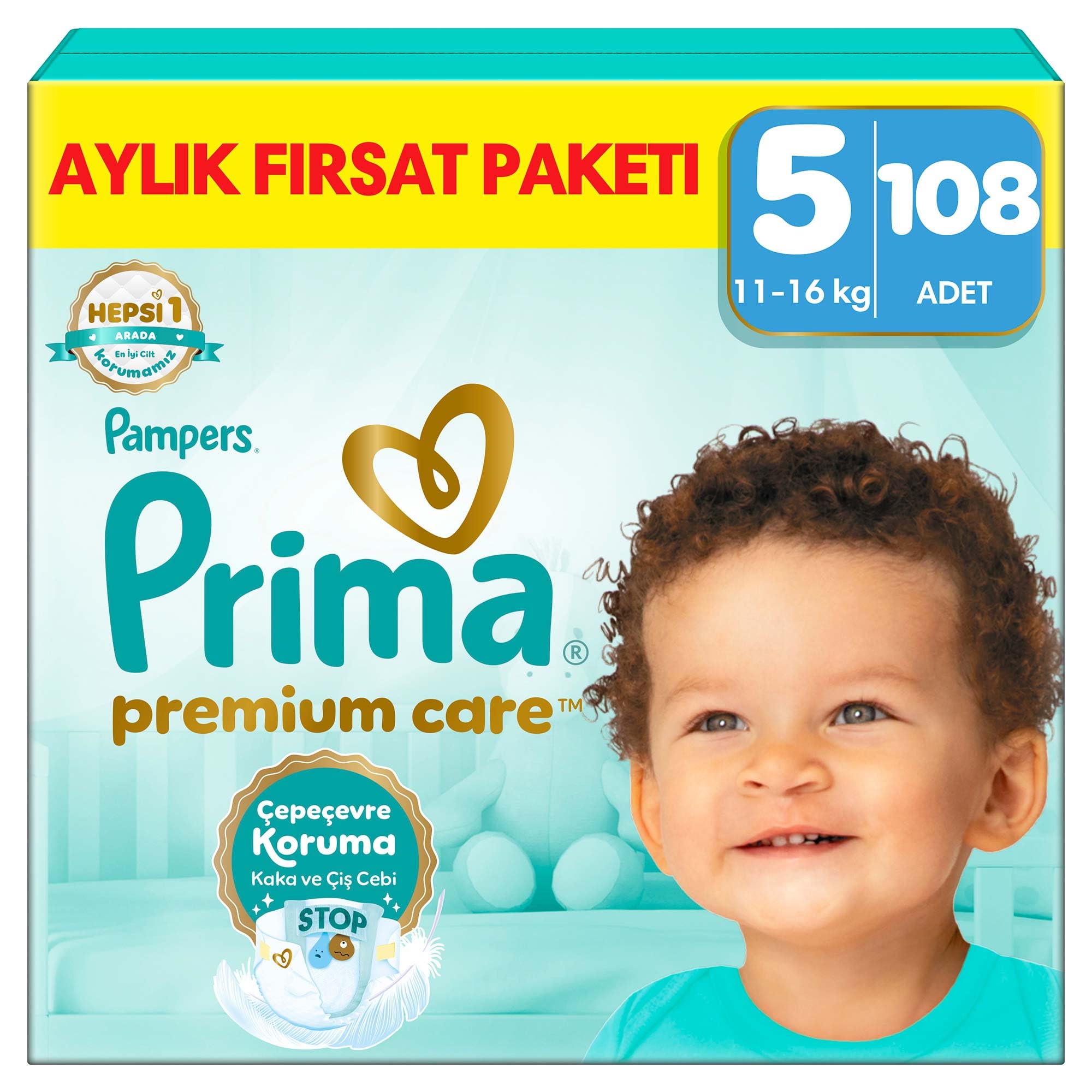 Prima Bebek Bezi Premium Care 5 Numara 108 Adet Aylık Fırsat Paketi