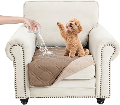 Vmeyiek 100% Waterproof Dog Bed Cover Pet Blanket, Taupe+Apricote (30"x30")