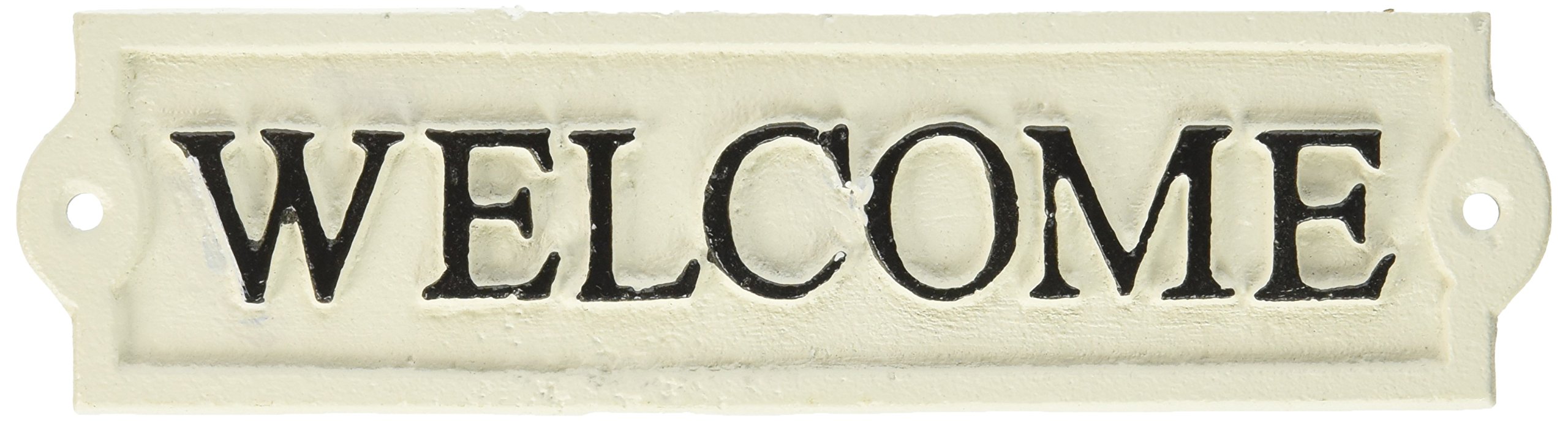Abbott Collection Antique White Welcome Sign