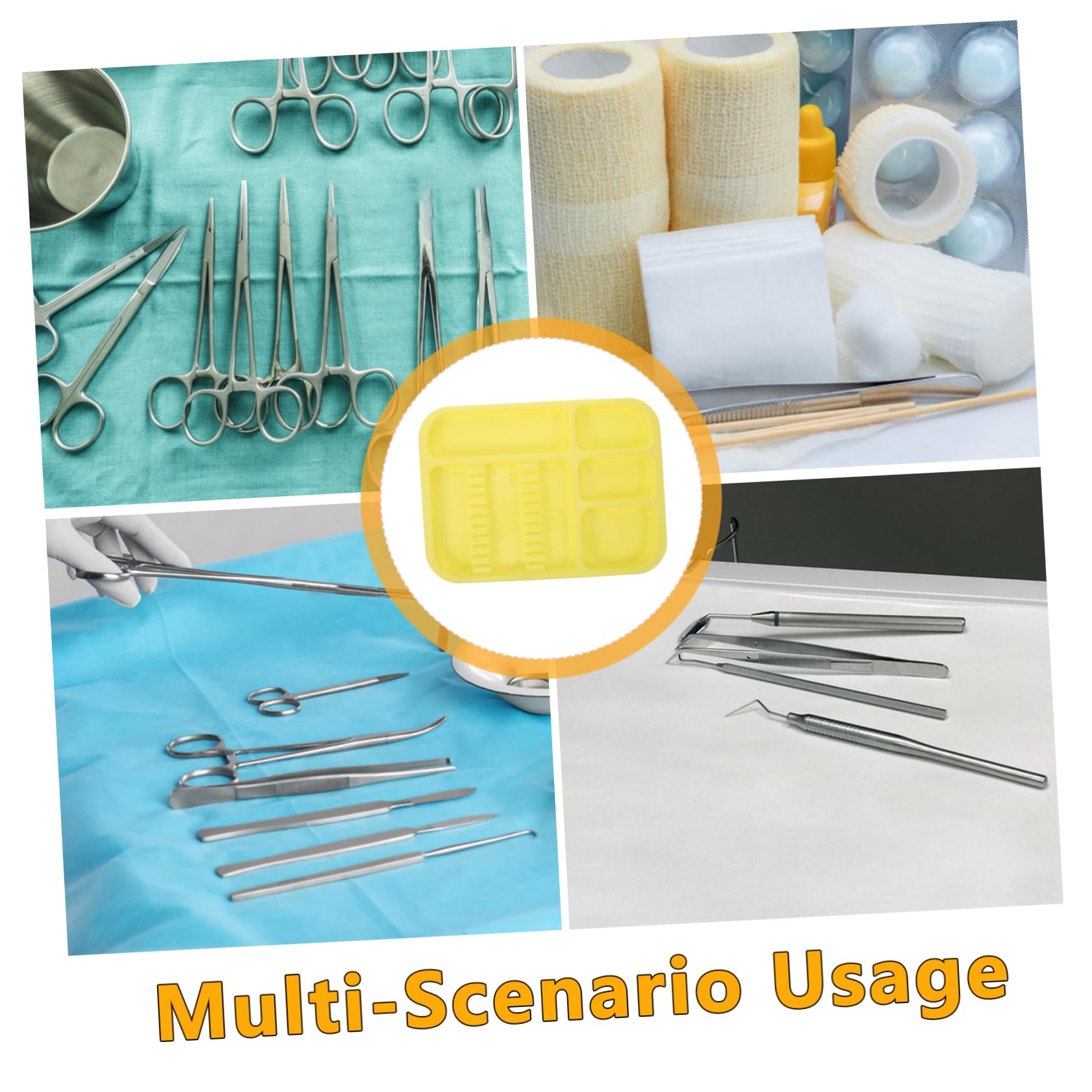 MAGICLULU Plateaux Compartimentés Coloré Lot de 2 Rangement Organisé en Pp Résistants aux Taches, Plateau D'instruments Dentaires pour Buccal