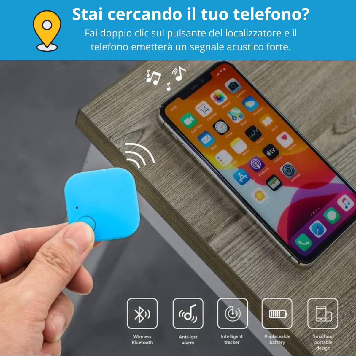 Mini GPS Bluetooth Tracker Hond Koffer Auto Kind Sleutels Klein Formaat