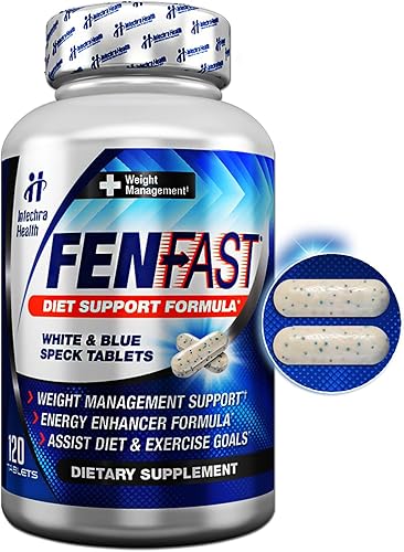 FASTCUT FenSuplemento de control de peso rápido con potente impulso de energía 120 tabletas blancas y azules