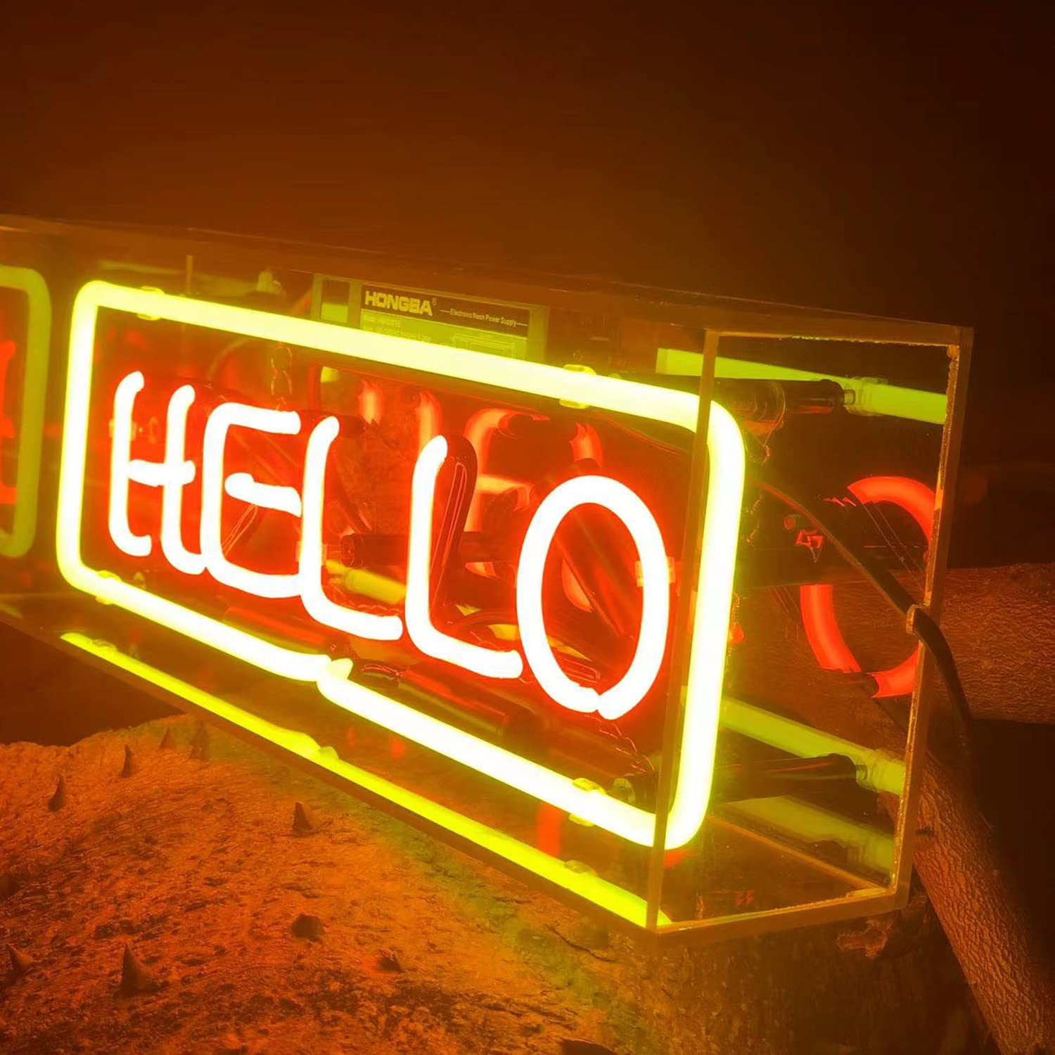 Amazon | ネオンサイン HELLO ネオン管 看板 ショップ オープン ホーム 