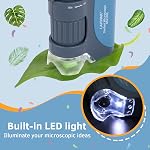 LAKWAR 60x-120x Mini Pocket Microscope for Kids Adults, Portable Handheld Microscope with Microscope Slides, Miniscope Portable Microscope for Kids Students School Science Education
