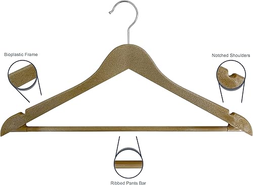 Miniatura 5 de Perchas ecológicas con forma de arco, duraderas y delgadas, gancho antioxidante giratorio de 360, perchas para trajes y abrigos con ranuras para los