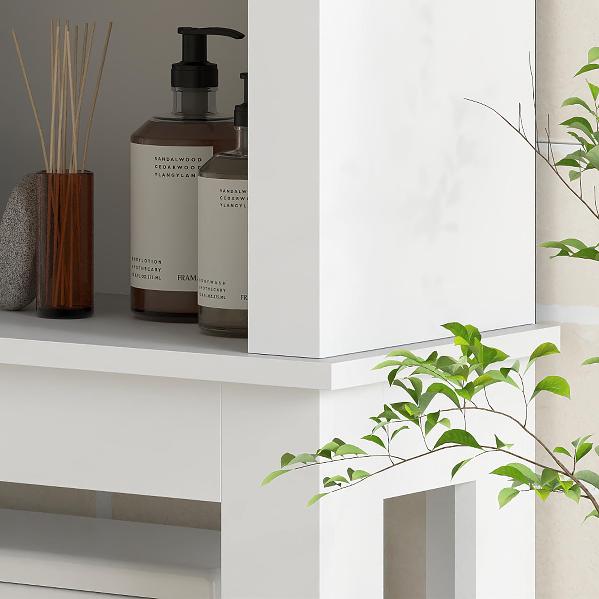 HOMCOM Mueble sobre Inodoro Armario sobre Inodoro con Puerta Corredera de Granero y 6 Compartimentos Mueble de Baño Rústico 67x25x172 cm Blanco