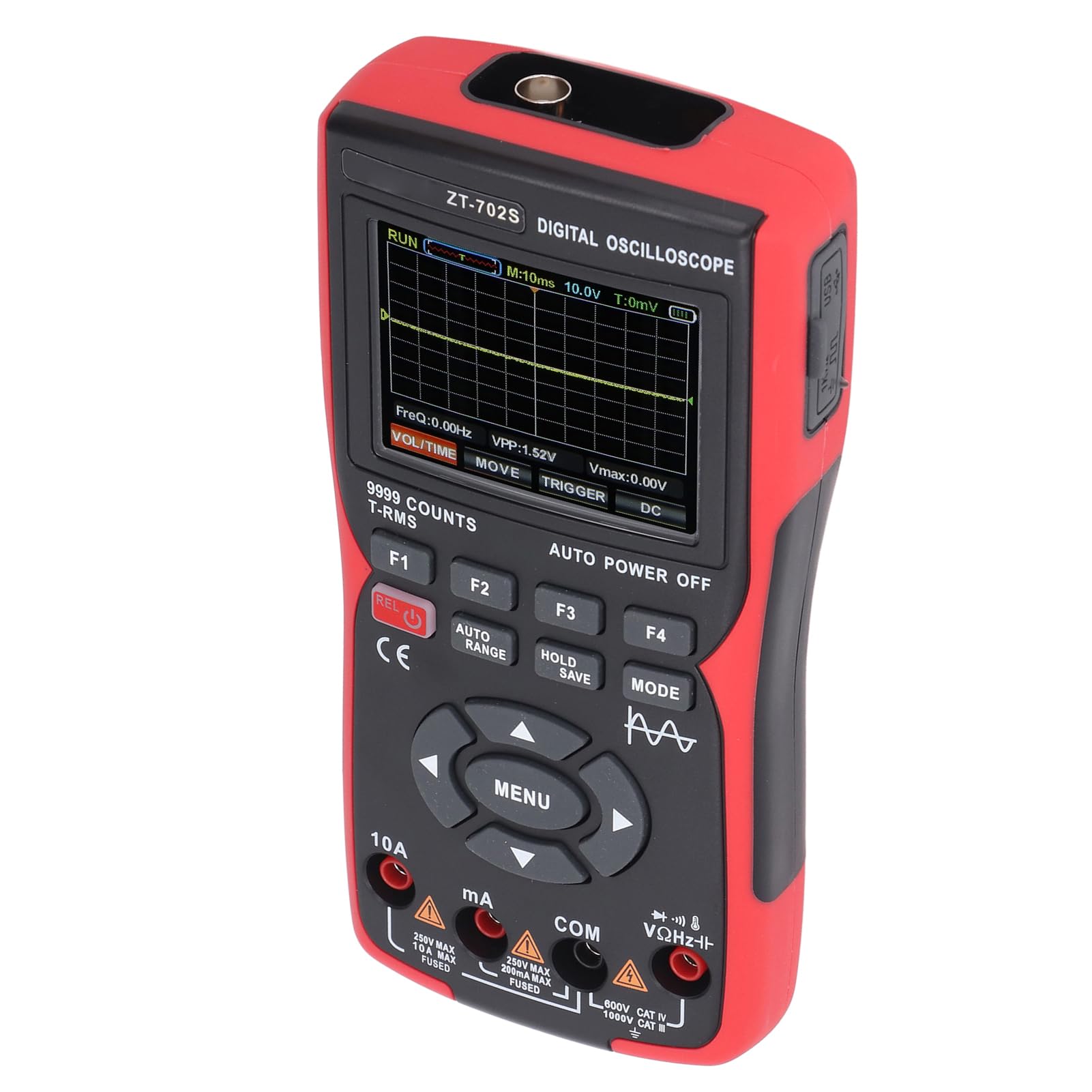 Emoshayoga Tragbares Digitales Oszilloskop-Multimeter, Kompakt, Effiziente Abtastung, 48 /s für Profis und Hobbyisten, ABS, 2,8-Zoll-Display