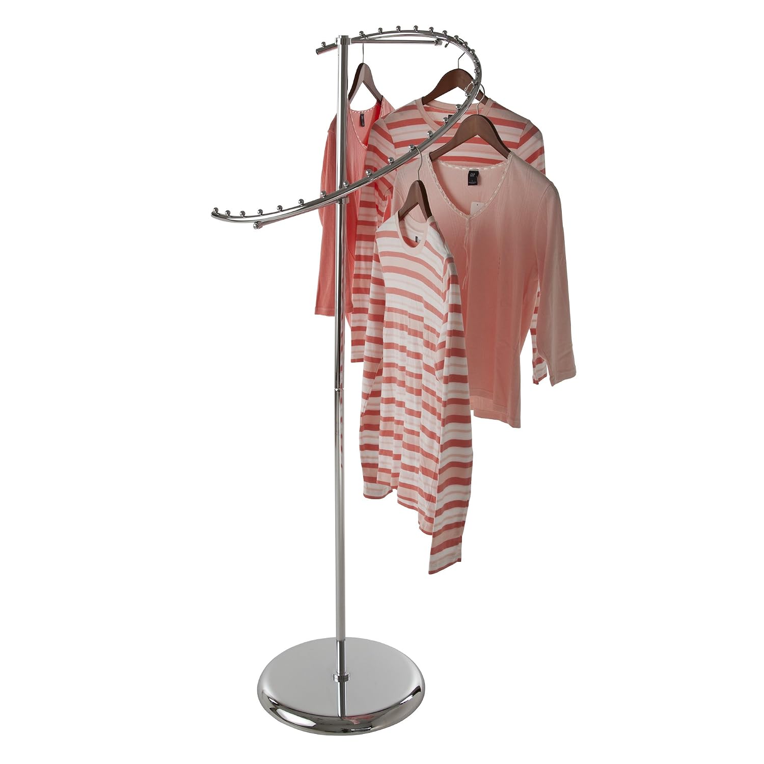 Spiral Clothing Rack – Econoco Heavy Duty Retail Costumer – Hat Tree – Jacket Holder – Shirt Organizer – Displays 29 Garments – 67”H