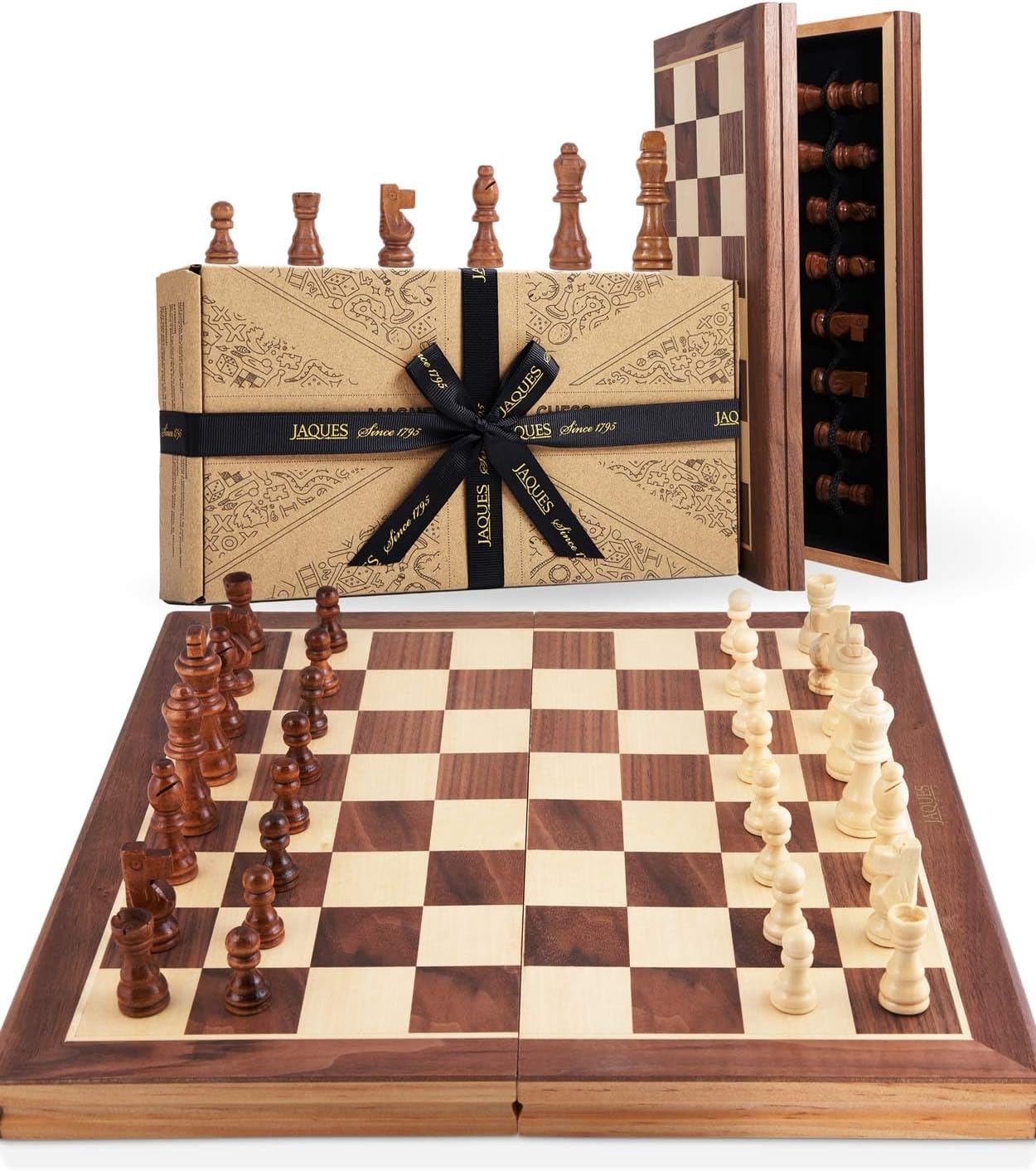 Jaques of London Wooden Chess Set | Folding Chess Board & Pieces | 11" Chess Set for Adults & Kids | Luxury Traditional Chess Gift | Since 1795