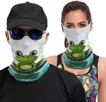Frog in A Pond Balaclava Comfortable Face Mask Sun Cooling Neck Gaiter Face Cover for Men Women