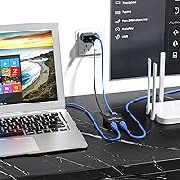 Vista 7 de RJ45 Ethernet Splitter RJ45 Splitter High Speed 1000Mbps Network 1 In 2 Out (2 Devices Networked Simultaneously) RJ45 Ethernet Coupler Splitter for