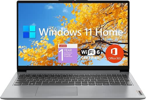 Lenovo IdeaPad 1 Student Laptop, 15.6" FHD Display, Intel Dual
