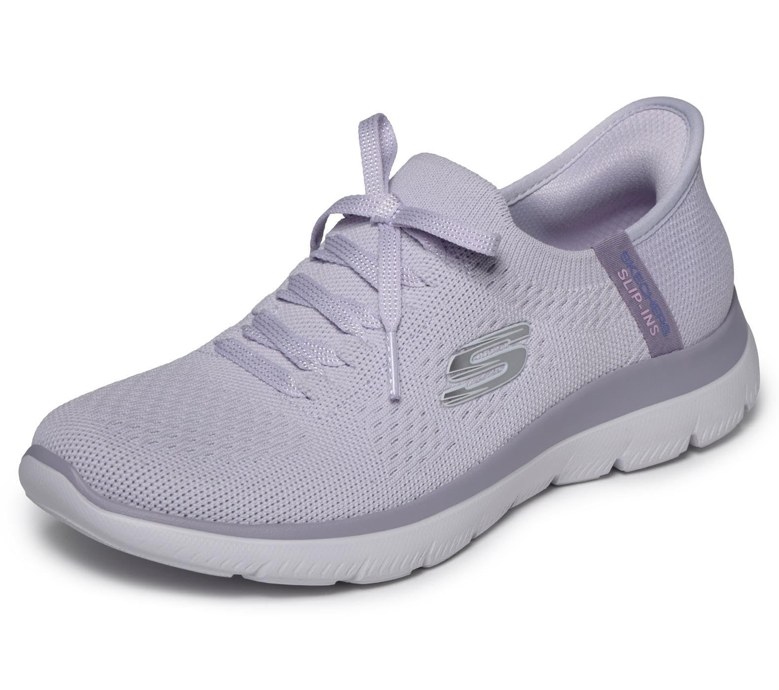 Skechers Women's Summits New Daily Slip-in Trainers, Lavender Knit/Trim, 4.5 UK
