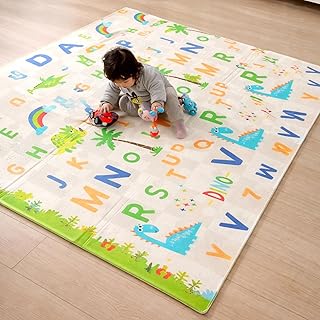 CAREIT Extra Large Baby Play Mat 6.5x5 Feet, Reversible Foldable Crawling Mat, BPA Free Waterproof Floor Play Mat for Kids...