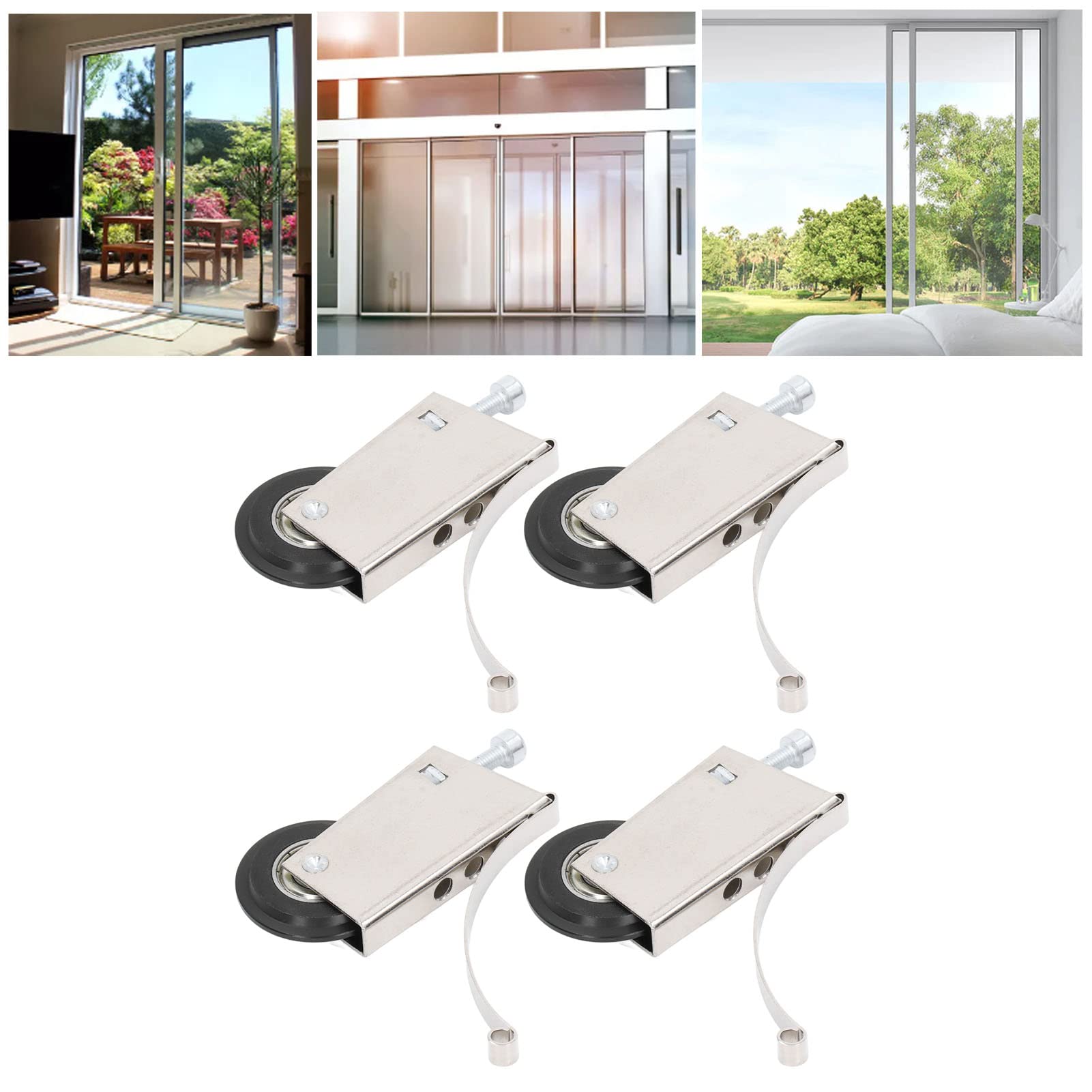 Natudeco 4Pcs Sliding Door Pulley Cam System Stainless Steel Mute Strong Bearing Hardware 40mm Diameter