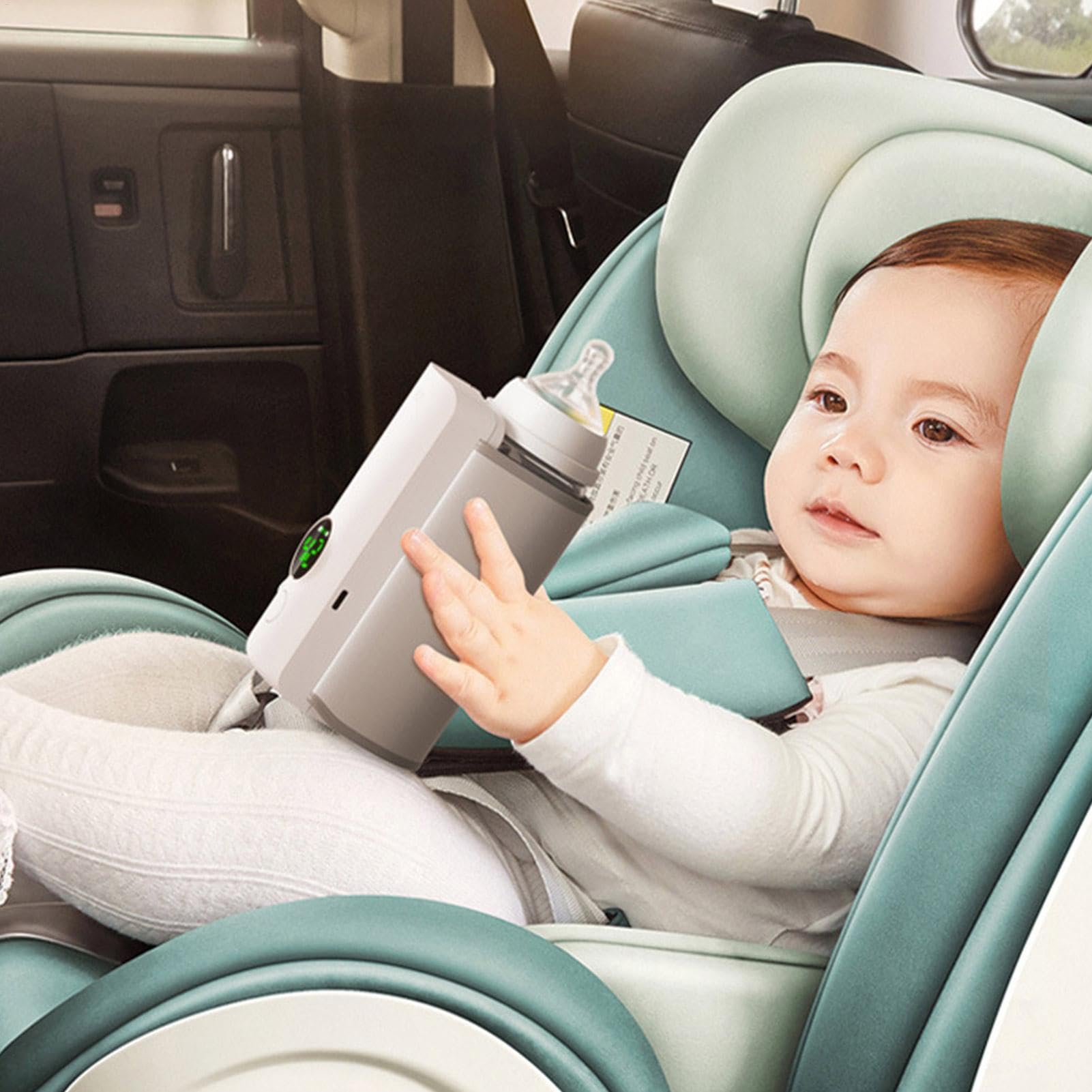 Scaldabiberon portatile – Scaldabiberon ricaricabile USB | Scaldabiberon portatile senza fili USB, alimentato a batteria, scalda latte per bambini per latte materno o latte artificiale