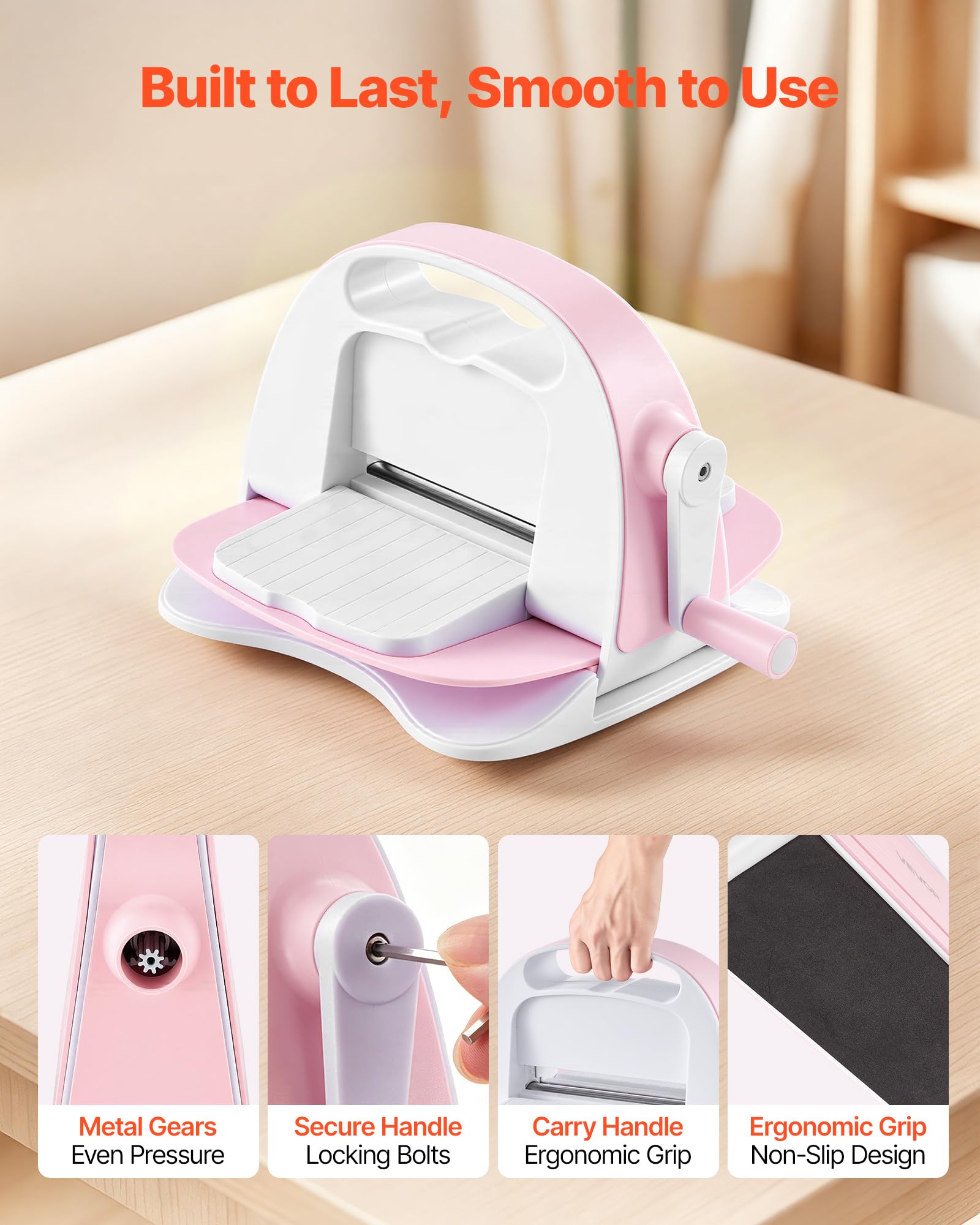 VEVOR Macchina Fustellatrice Manuale, Set Goffratrice Apertura 76 mm, Portatile con Fustelle Cartelle per Goffratura Fogli Carta Piastre da Taglio, per Scrapbooking Creazione di Biglietti Artigianato