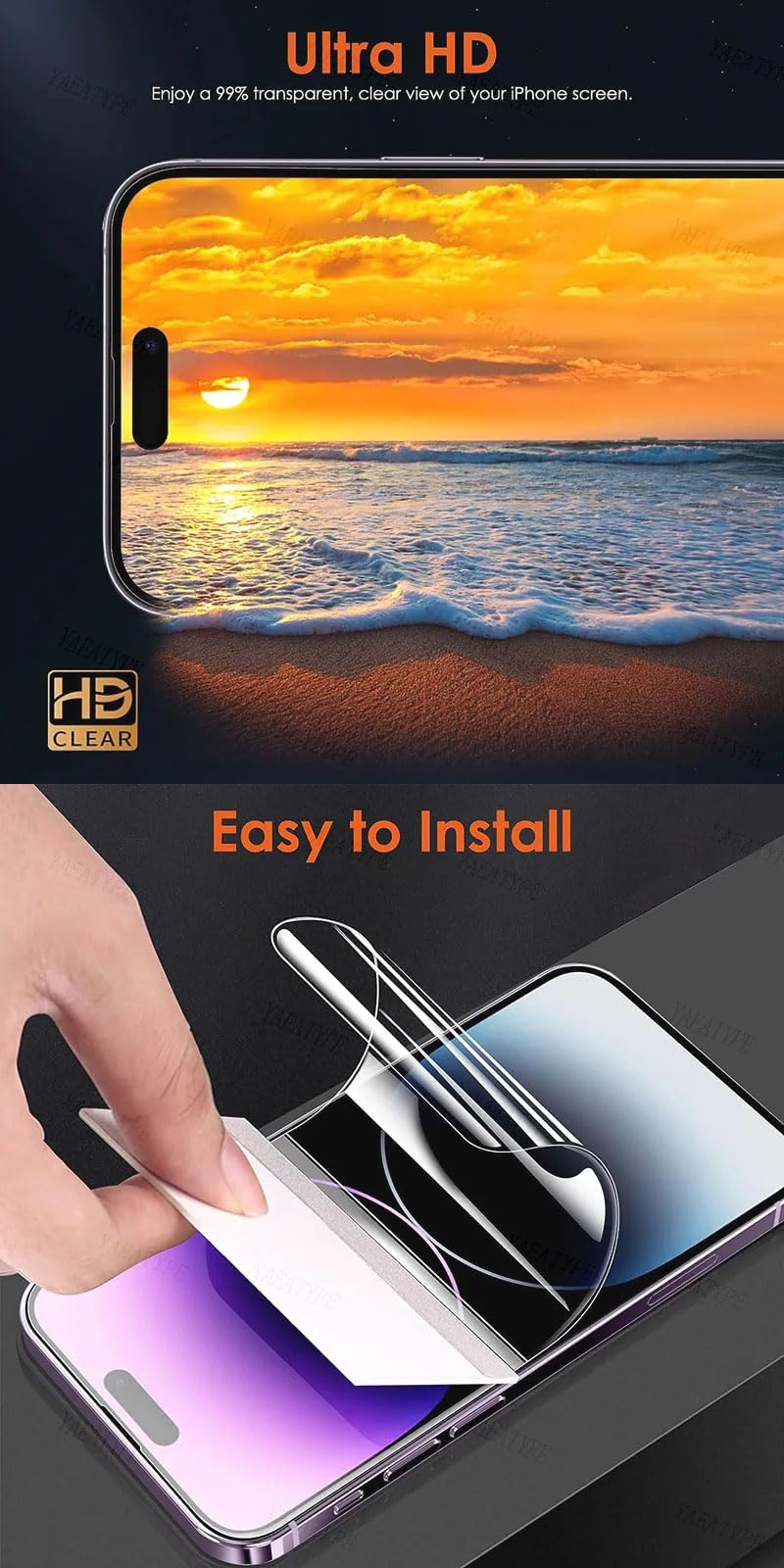 Kit 2 Protecteurs D'écran Hydrogel Pour IPhone 17 Air 6,5" - Film TPU Transparent Anti-traces, Résistant Aux Chocs - 13