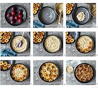 Vista 6 de MASSUGAR Springform - Paquete de 4 moldes para pasteles pequeños de 4 pulgadas con 50 forros de papel pergamino, sartén antiadherente a prueba