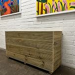 Cutncraft Designs Large Tell Planter 63 Cm Tall 4 Ft Long 120 Cm Solid Wooden Trough Decking Planters Style Garden Box for Patio Herbs Flowers Vegetables