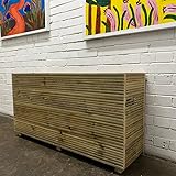 Cutncraft Designs Large Tell Planter 63 Cm Tall 4 Ft Long 120 Cm Solid Wooden Trough Decking Planters Style Garden Box for Patio Herbs Flowers Vegetables