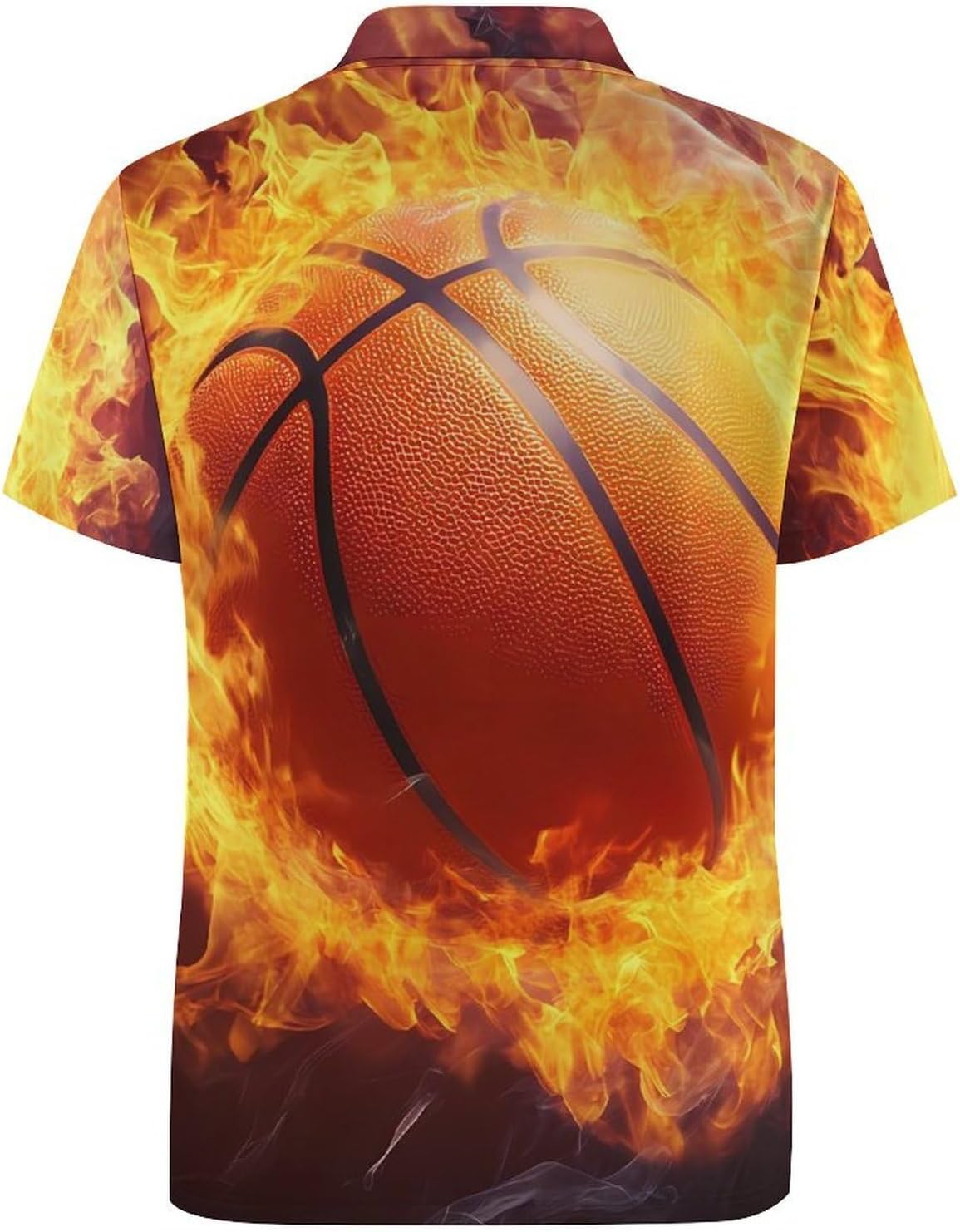 Fire Basketball Womens Golf Polo Shirts Summer Short Sleeve Collared 3 Buttons T Shirt Activewear Tops