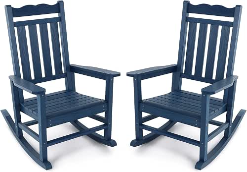 Stoog All-Weather Patio Rocking Chairs Set of 2, Outdoor Rocking