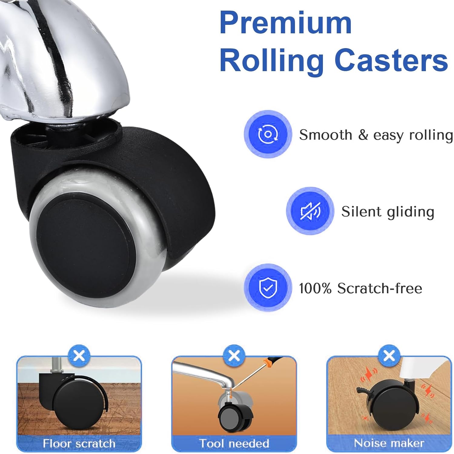 Saddle Stool Chair Adjustable Height, Rolling Stool with Wheels, Saddle Stools with Back Support for Salon Beauty Clinic Dentist Home Office, Black