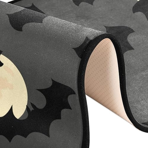 Miniatura 5 de Alfombra de pasillo de murciélagos de Halloween para pasillo, cocina, alfombra lavable que no desprende pelusa, alfombra de entrada para sala de