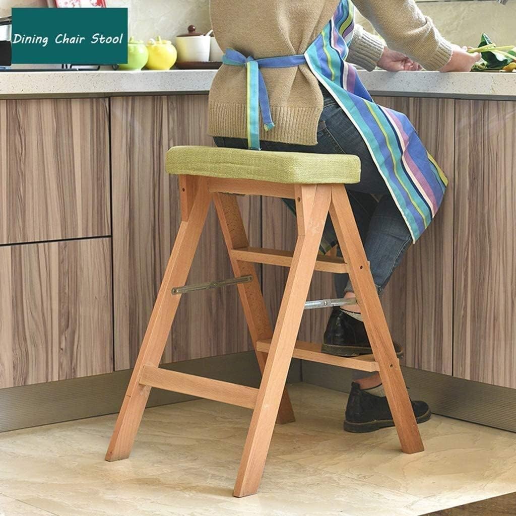 Folding Step Ladder Stool Household Stair Chair Portable Staircase Chairs Step Stool (Natural Color)