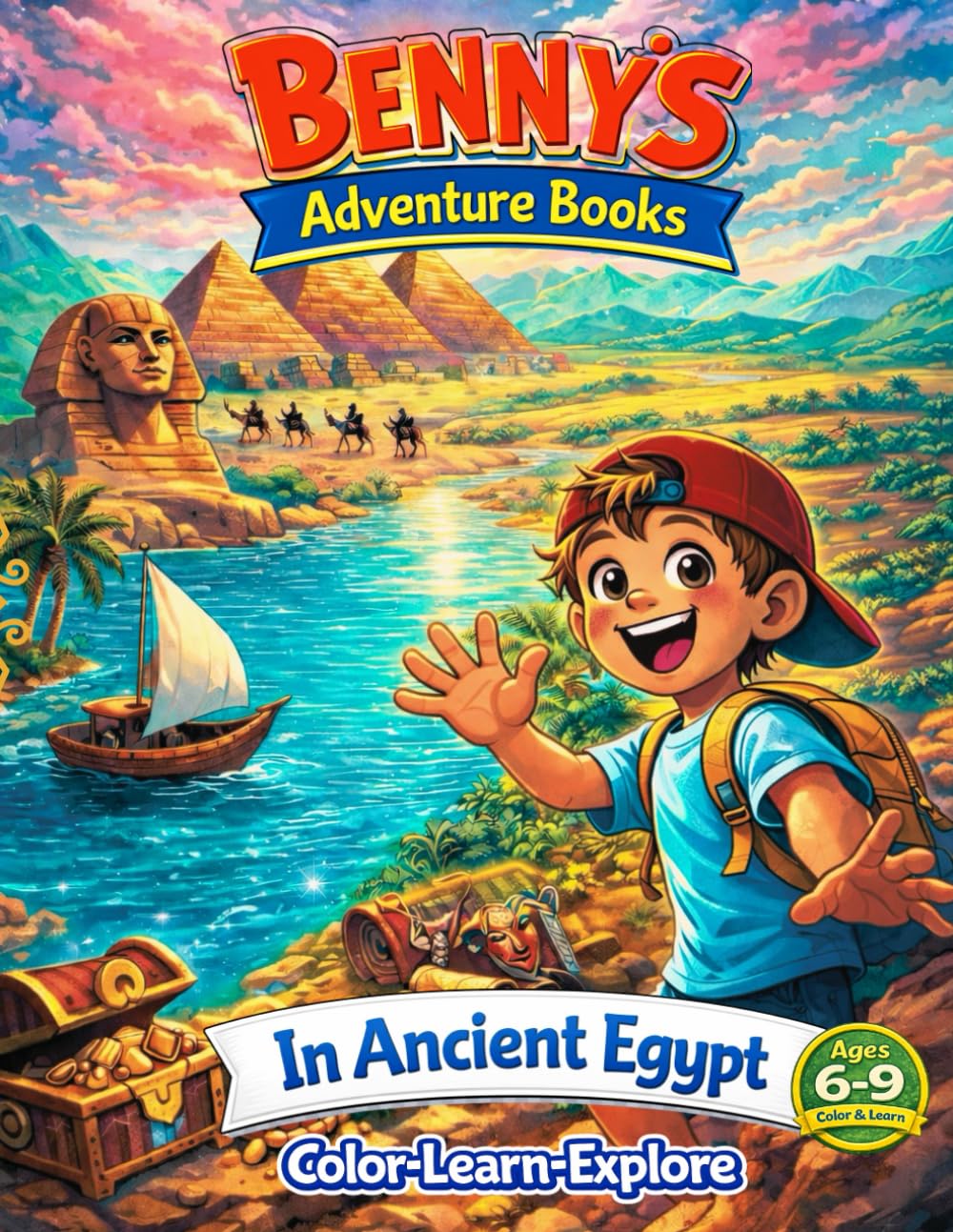 Benny’s Adventure Books – In Ancient Egypt - Color-Learn-Explore: An Educational Adventure Through Ancient Egypt with Stories to Read and Beautiful Scenes to Color