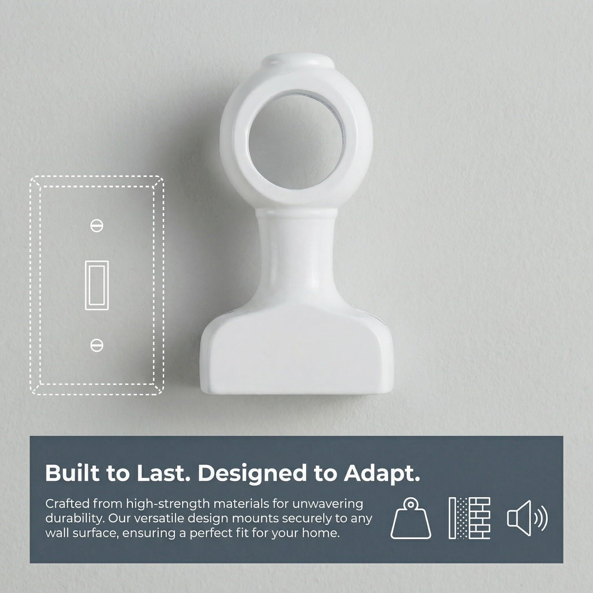 4 Pezzi Supporto Bastone e Stabilità Migliorata in Legno Bianco Design Decorativo per Tende per Home Décor e Camera da