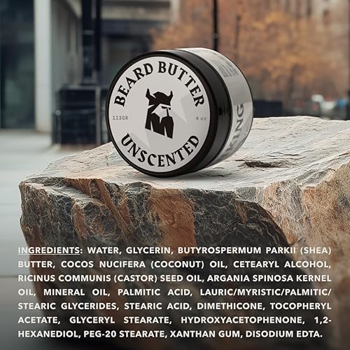 Vista 20 de Striking Viking Suavizante de barba de sándalo para hombres, fórmula de crema no grasa con ingredientes naturales para barbas hidratadas