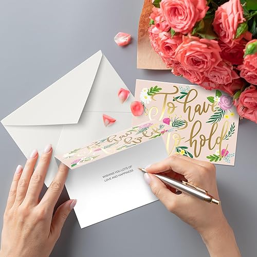 Miniatura 4 de Sweetzer & Orange Paquete de felicitaciones de tarjetas de boda surtidas más tarjetas de compromiso con sobres. Juego de 10 notas de felicitación.