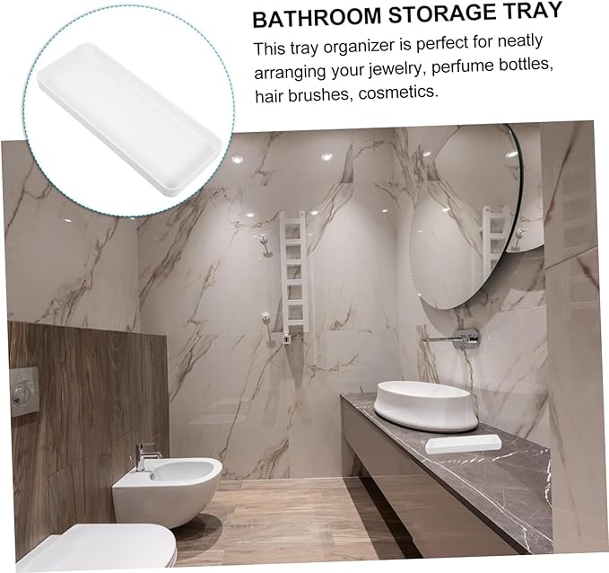 Bandeja Organizadora de Baño Blanca de Melamina para Toallas y Cosméticos miniatura 4