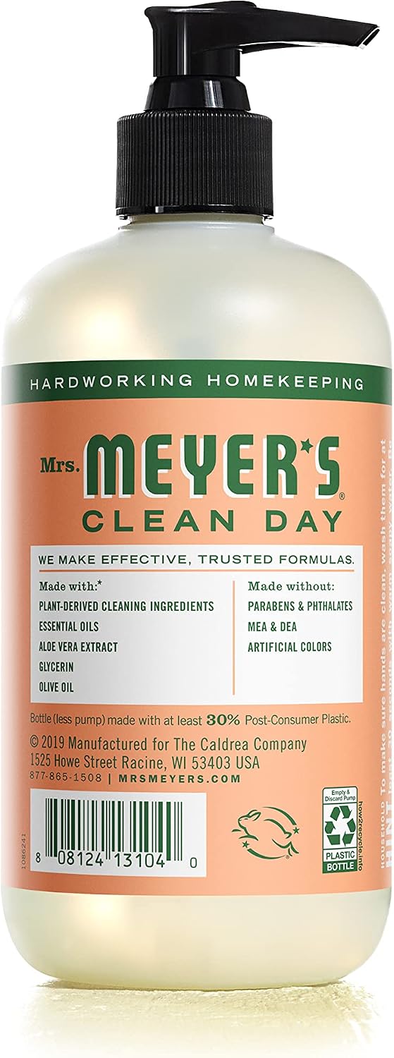 Mrs. Meyer's Hand Soap, Made with Essential Oils, Biodegradable Formula, Geranium, 12.5 fl. oz
