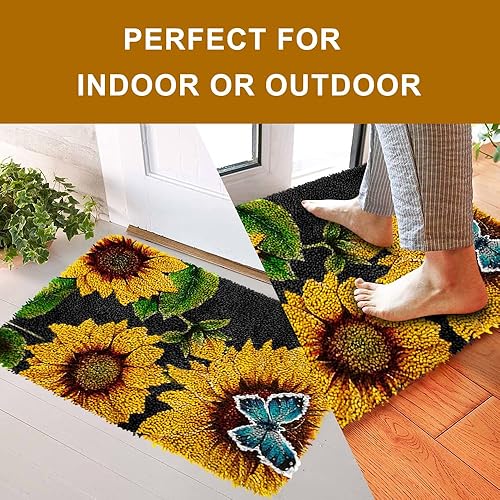 Miniatura 6 de MGahyi Kits de alfombras con gancho para adultos, alfombras de hilo de ganchillo para manualidades, kit de manualidades con diseño de patrón Perro