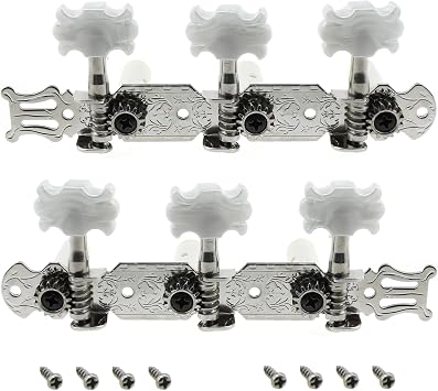 1 Set Silver Guitar Tuning Pegs Machine Head Tuning Key 120x40mm Classical Guitar Single Hole 3L 3R Tuner with Screws