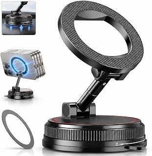 Car Phone Holder Mount for MagSafe, 108LBS Vacuum Suction&3000gf Magnetic