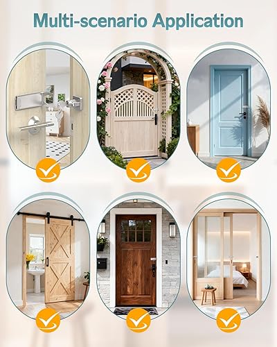 Miniatura 7 de Cerradura de cerrojo de puerta de 90 grados, pestillo de ángulo recto de seguridad para el hogar, cerradura de puerta corrediza de granero para