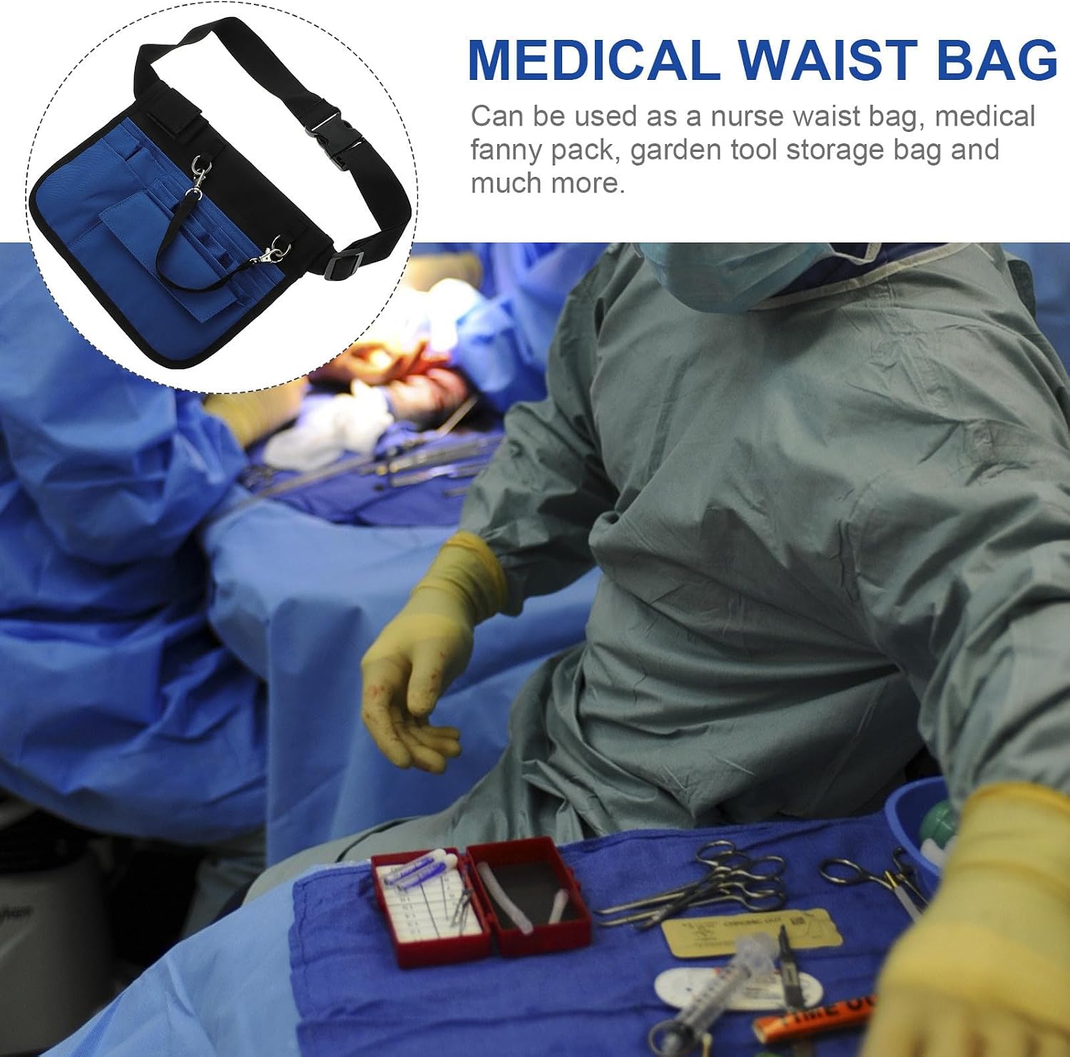 Nursing Fanny Pack for Women Waterproof Oxford Cloth Waist Pouch with Tool Holder, Wear-resistant Nurse Storage Bag for Work and Home Use image 3