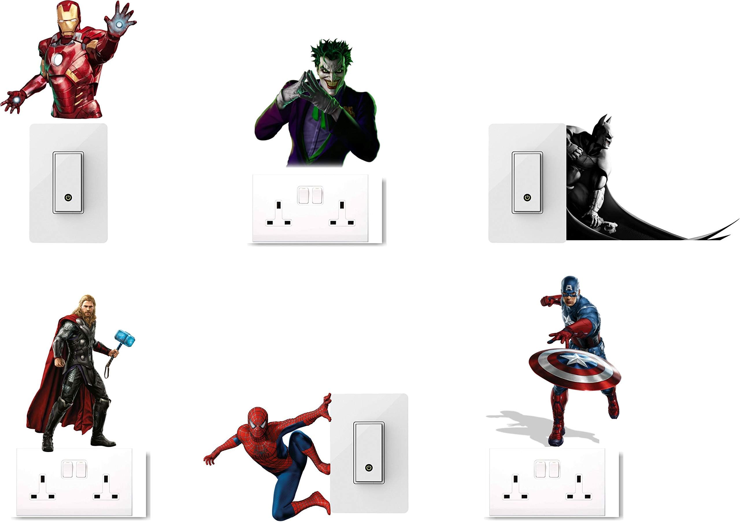 Happy Walls Marvel Character Switch Board Sticker for Wall Light Switch Board