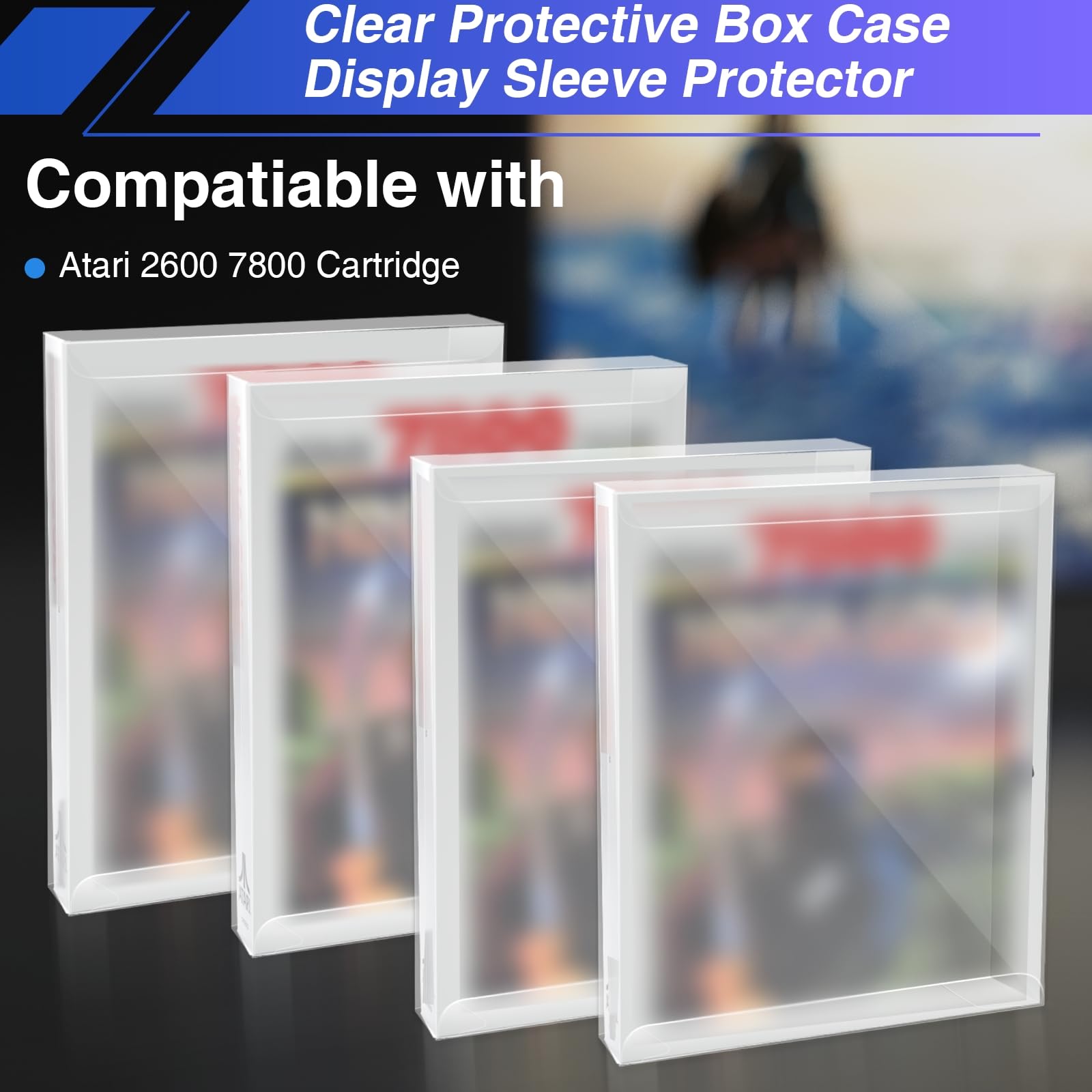 20 custodie protettive in plastica trasparente per cartucce Atari 2600 7800